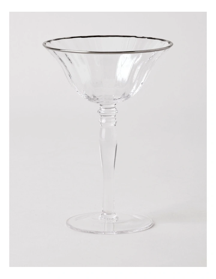 Gabrielle Coupe Glass Set of 4 in Silver image 2