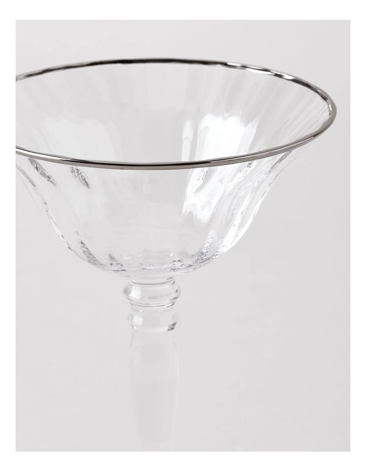 Gabrielle Coupe Glass Set of 4 in Silver image 3