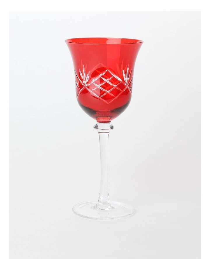 Traditional Christmas Wine Glass Set of 4 in Red image 1