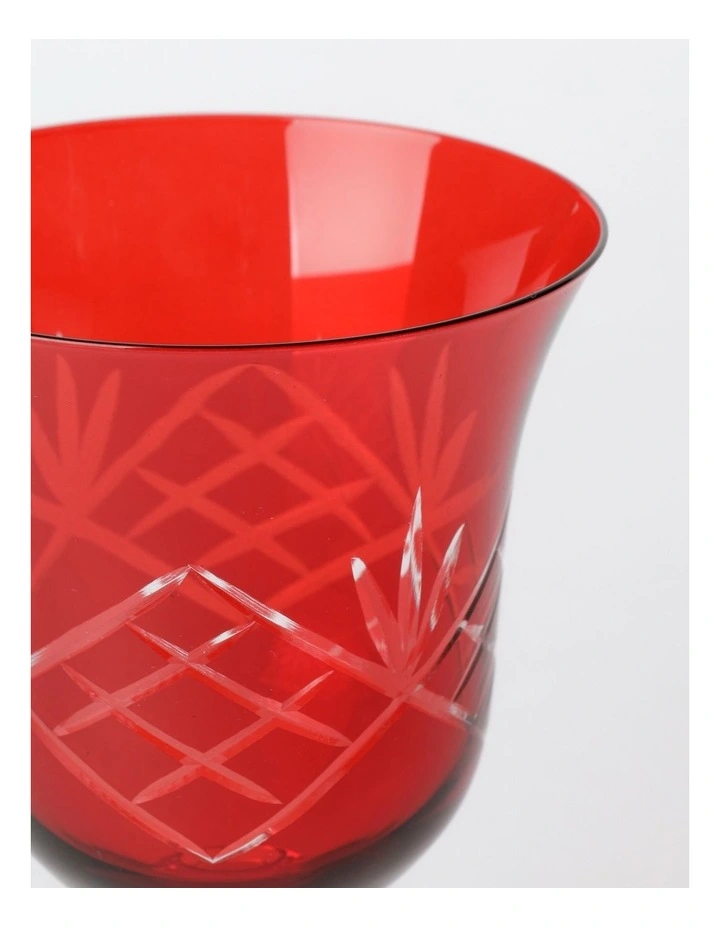 Traditional Christmas Wine Glass Set of 4 in Red image 4