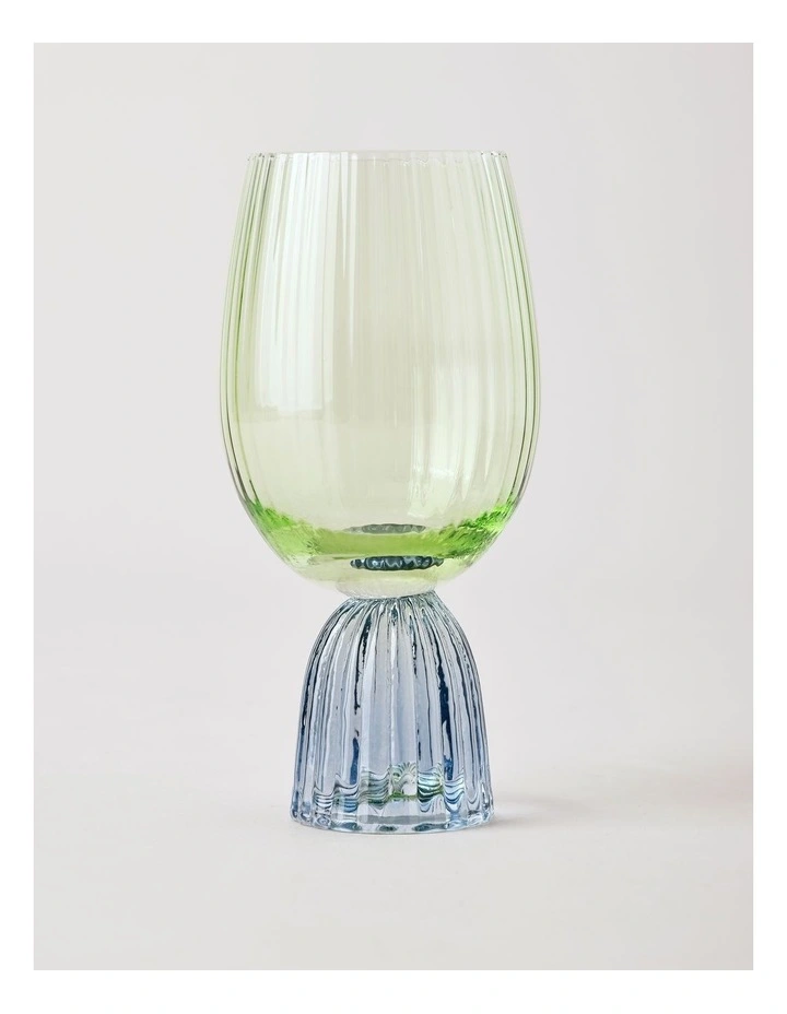 Pastel Brights Wine Glass Set of 2 in Green/Blue image 4