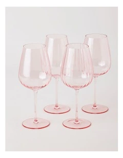 Cordelia Wine Glass Set of 4 in Pink