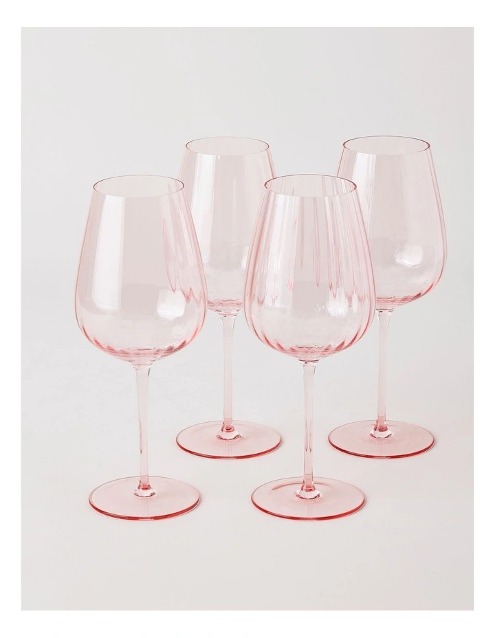 Cordelia Wine Glass Set of 4 in Pink image 1