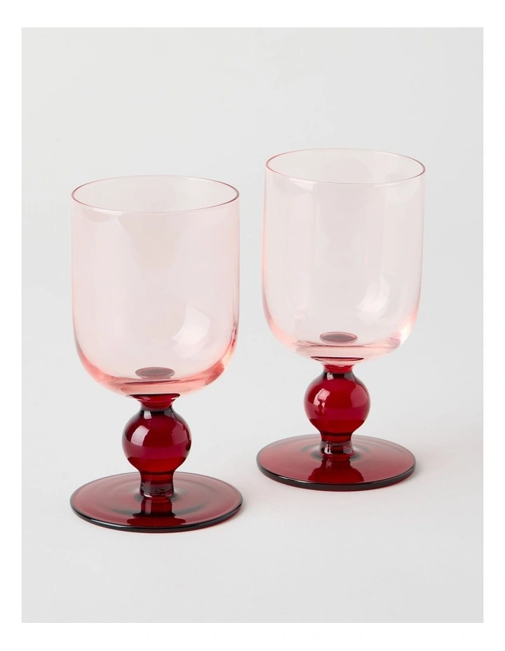 Coloured Cosy Wine Glass Set of 2 in Pink image 1