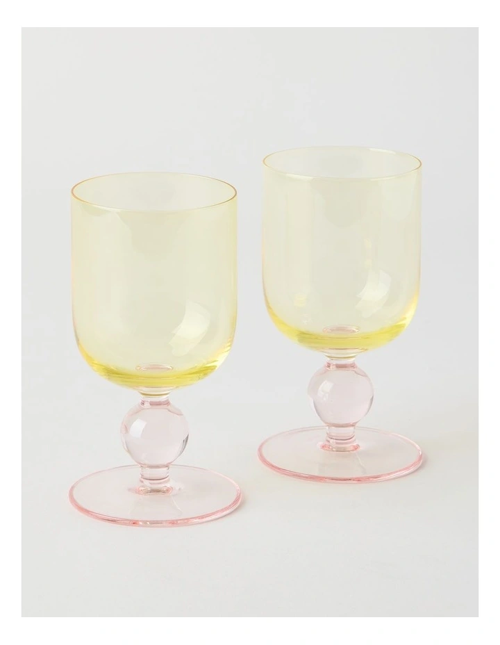 Coloured Cosy Wine Glass Set of 2 in Yellow image 1