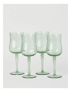 Clara Wine Glass Set of 4 Green 330ml