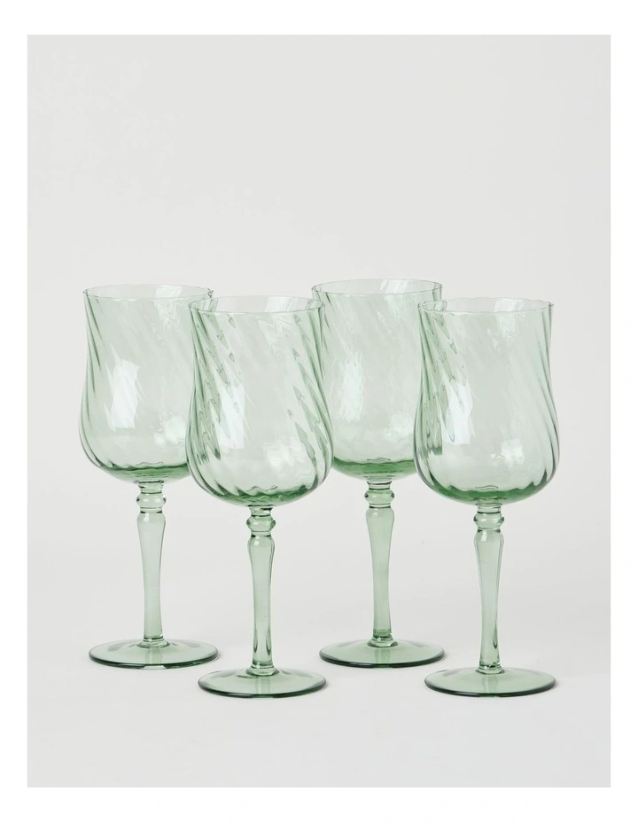 Clara Wine Glass Set of 4 Green 330ml image 1