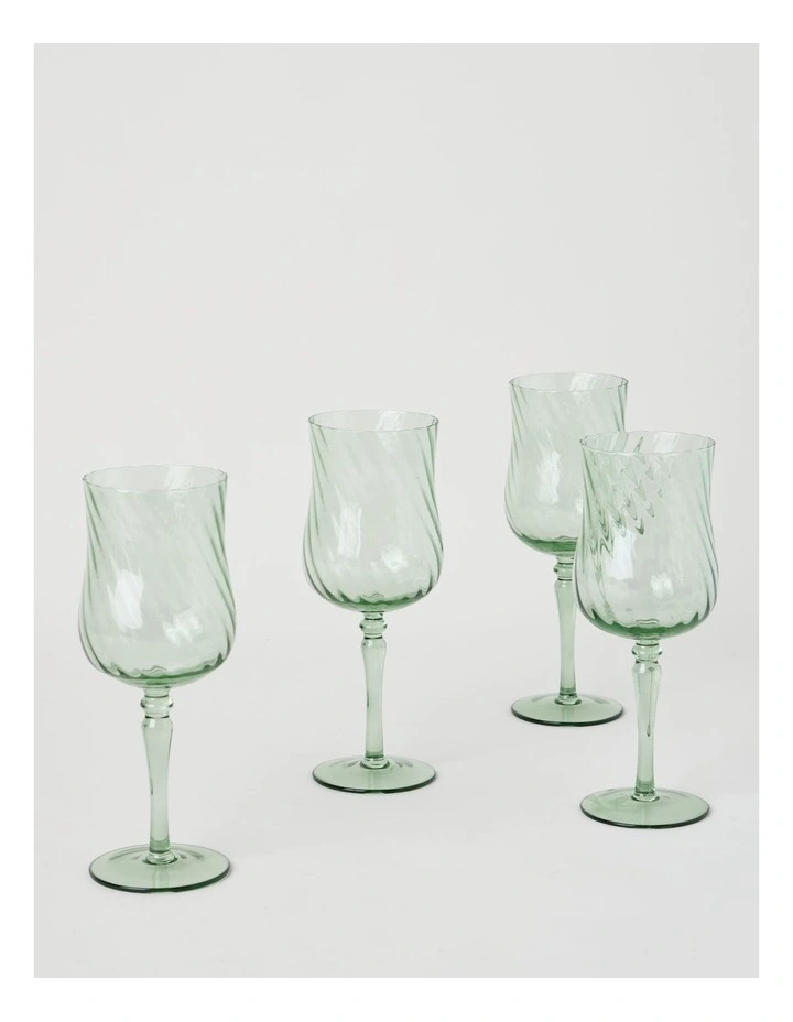 Clara Wine Glass Set of 4 Green 330ml image 3