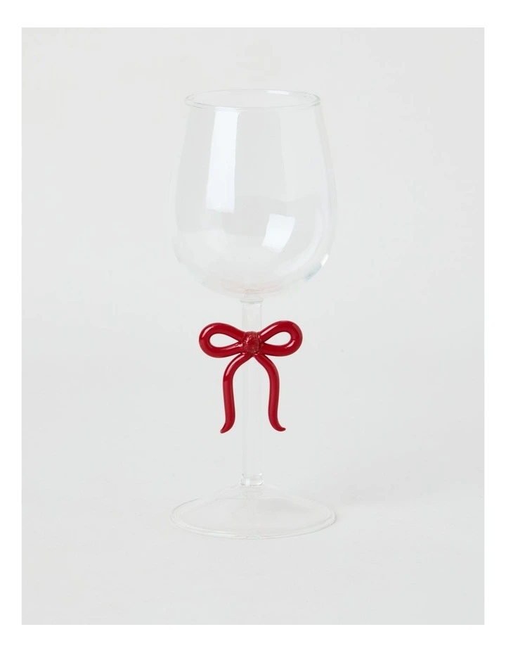 Ruby Bow Wine Glass Set of 2 380ml in Red image 2