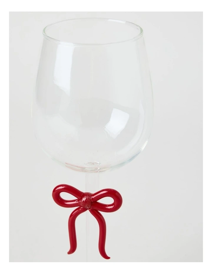 Ruby Bow Wine Glass Set of 2 380ml in Red image 4