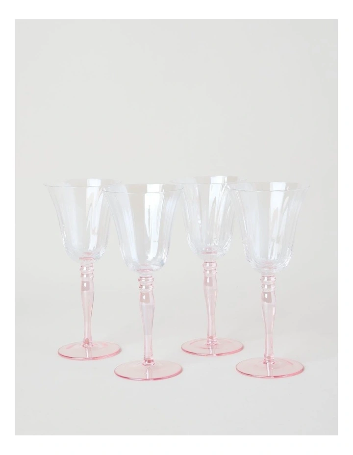 Maisie Wine Glass Set of 4 260ml in Pink image 1