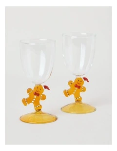 Joy Wine Glass Gingerbread Set of 2 260ml in Amber