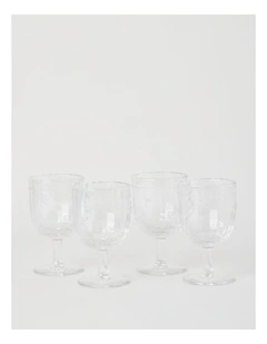 Honey Bee Wine Glass Set of 4 330ml in Clear
