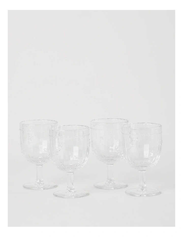Honey Bee Wine Glass Set of 4 330ml in Clear image 1