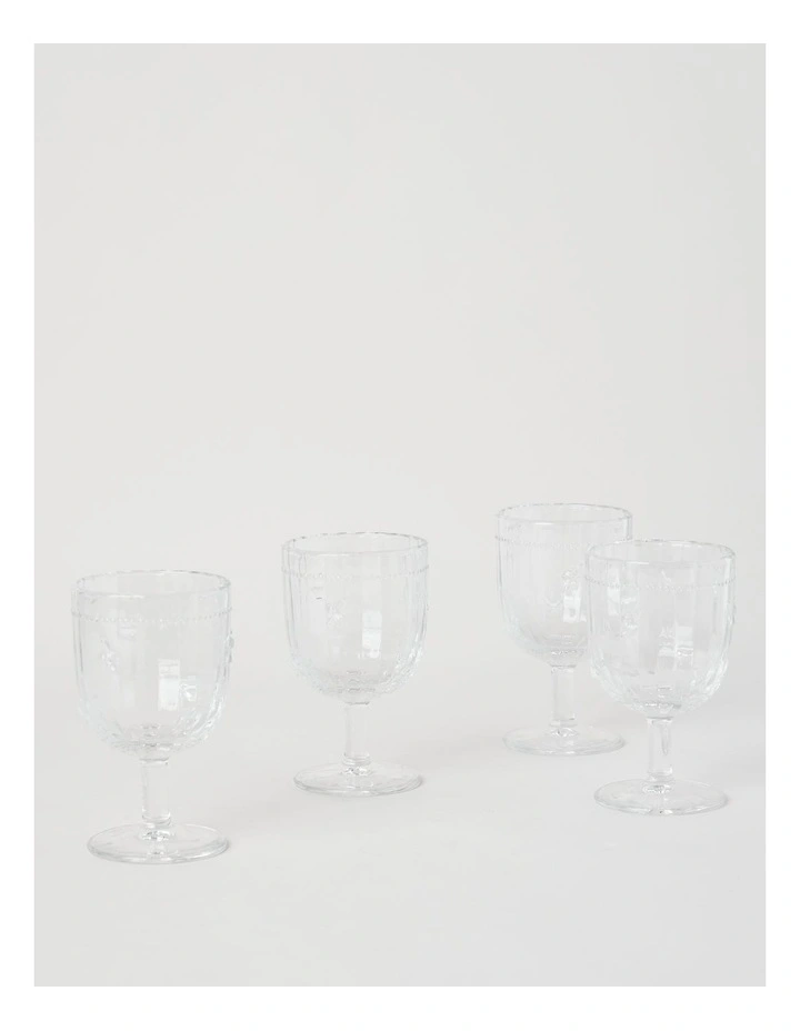 Honey Bee Wine Glass Set of 4 330ml in Clear image 3
