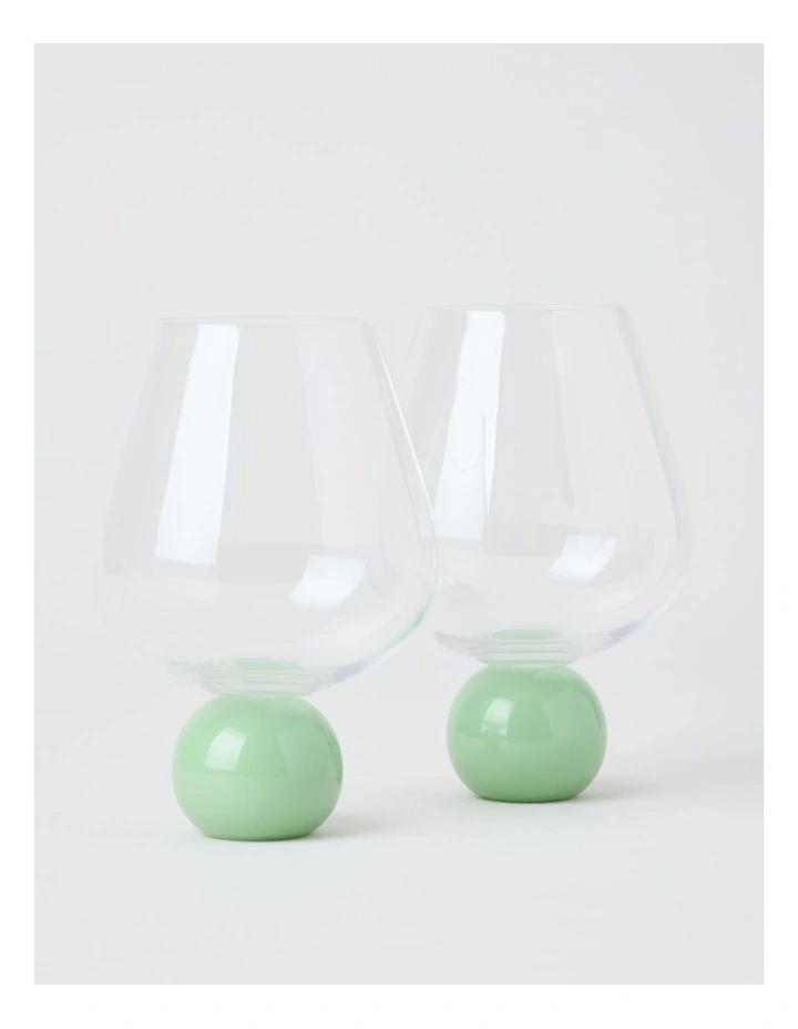 Bubble Wine Glass Set of 2 560ml in Green image 1