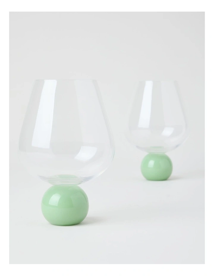 Bubble Wine Glass Set of 2 560ml in Green image 2