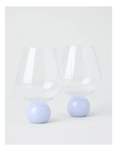 Bubble Wine Glass Set of 2 560ml in Lilac