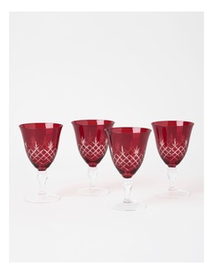 Heirloom Christmas Elouise Wine Glass Set of 4 270ml in Red