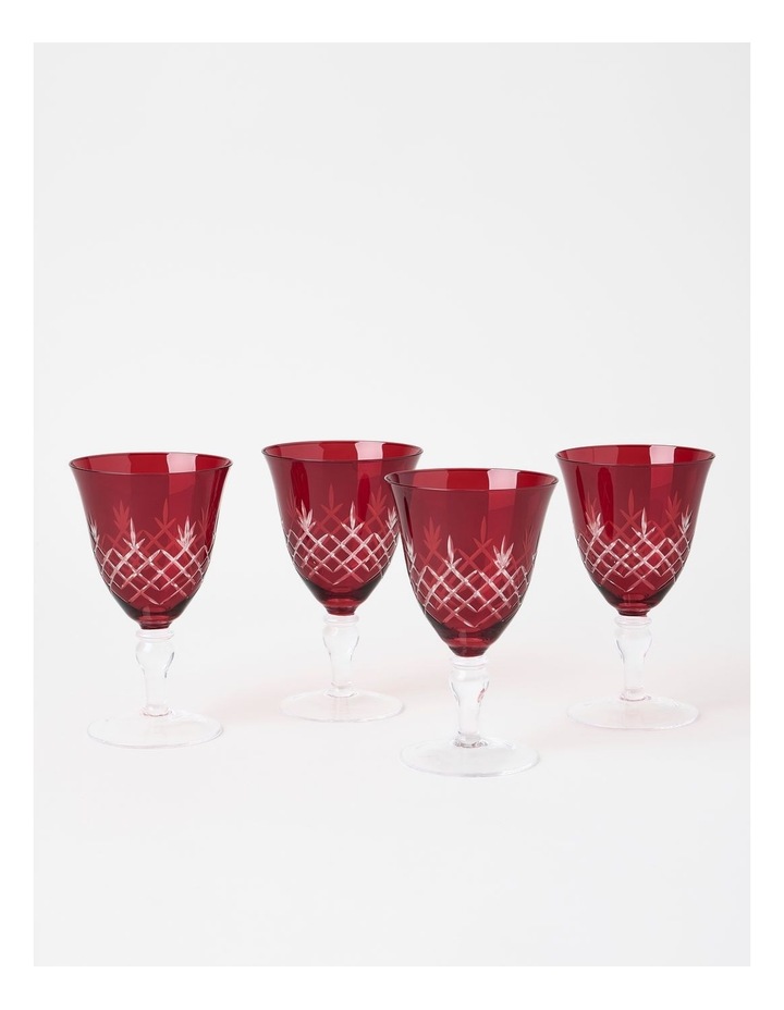 Heirloom Christmas Elouise Wine Glass Set of 4 270ml in Red image 1