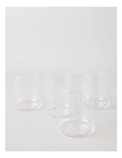 Tumbler Thin Glass 4 Pack in Clear