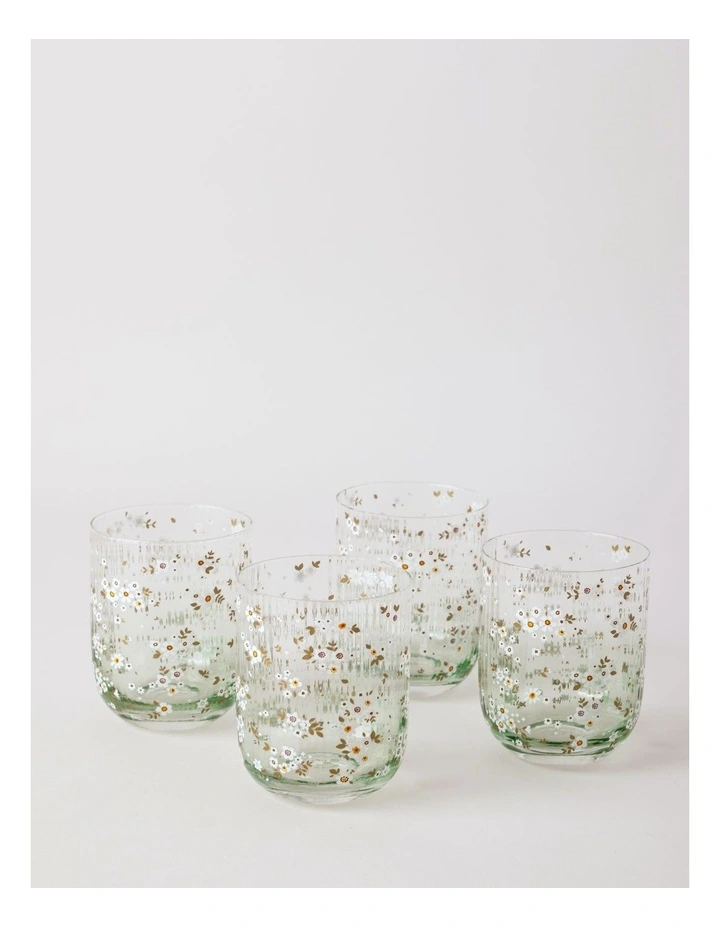 Jardin Floral Decal Tumbler 4pk in Green image 1
