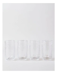 Honey Bee Pressed Glass Highball Set of 4 in Clear