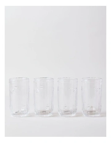Honey Bee Pressed Glass Highball Set of 4 in Clear