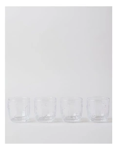 Honey Bee Pressed Glass Tumbler Set Of 4 in Clear