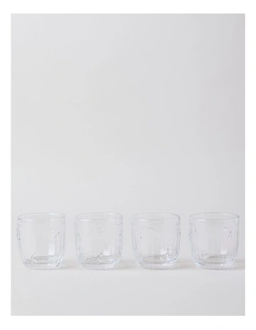Honey Bee Pressed Glass Tumbler Set Of 4 in Clear