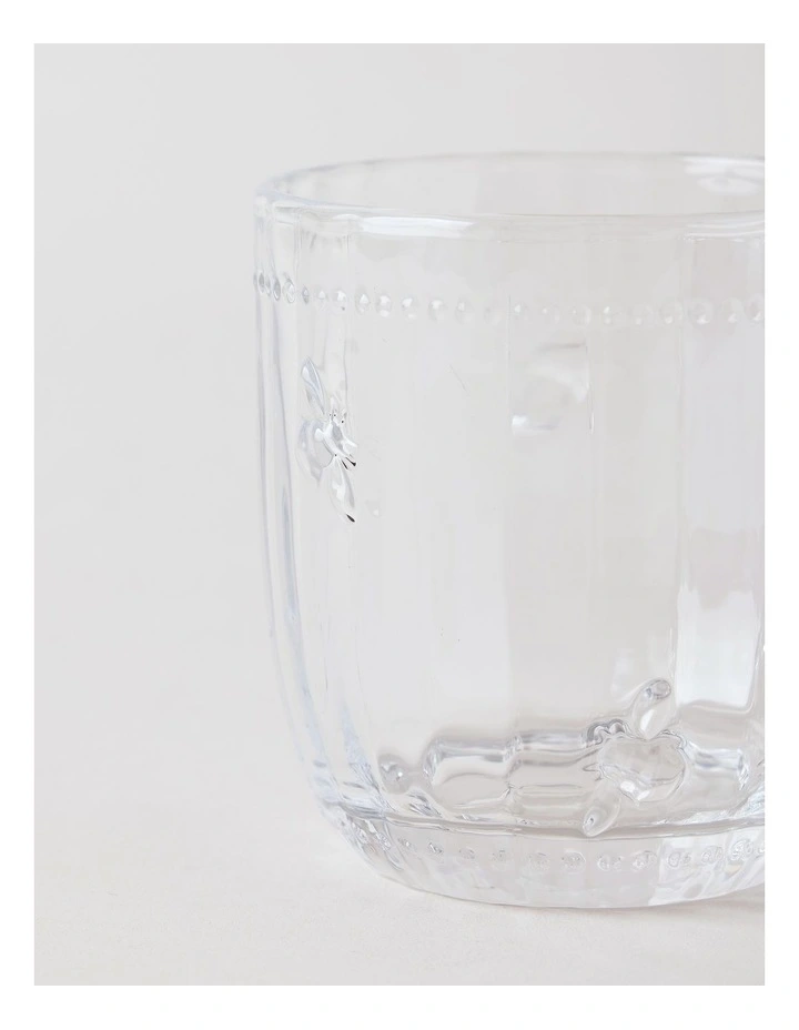 Honey Bee Pressed Glass Tumbler Set Of 4 in Clear image 5