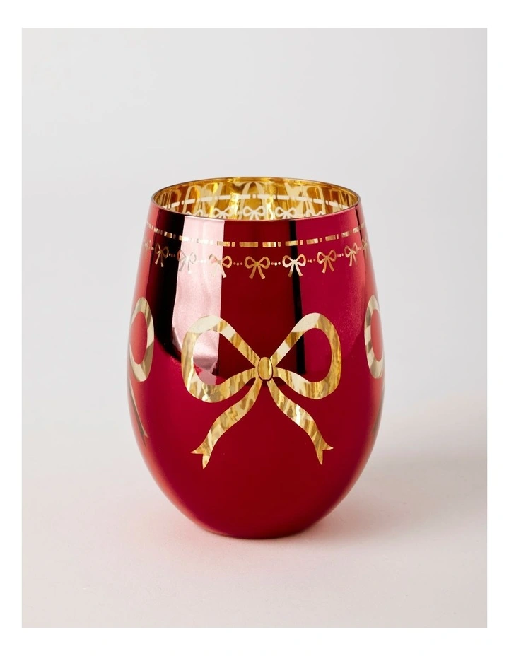 Bow Tumbler Set of 4 in Red image 2