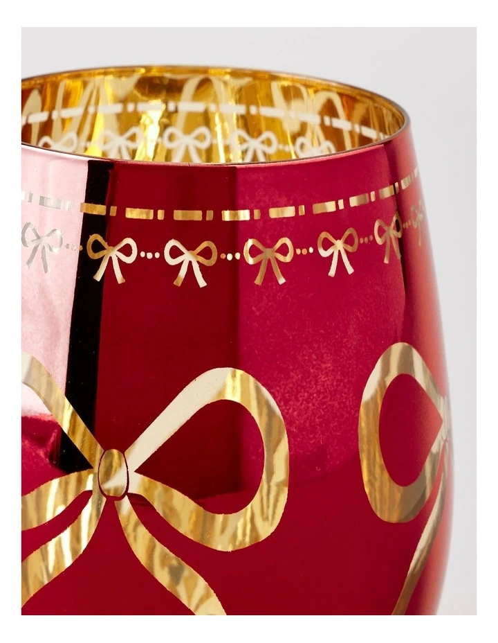 Bow Tumbler Set of 4 in Red image 3