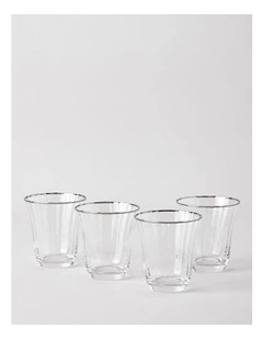 Gabrielle Tumbler Set of 4 in Silver