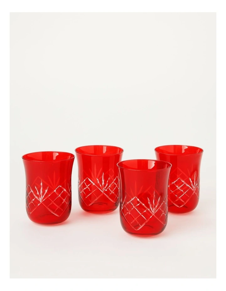 Traditional Christmas Tumbler Set of 4 in Red image 3
