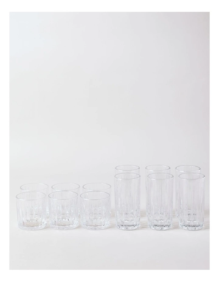 Linear Highball & Tumbler Set of 12 in Clear image 1