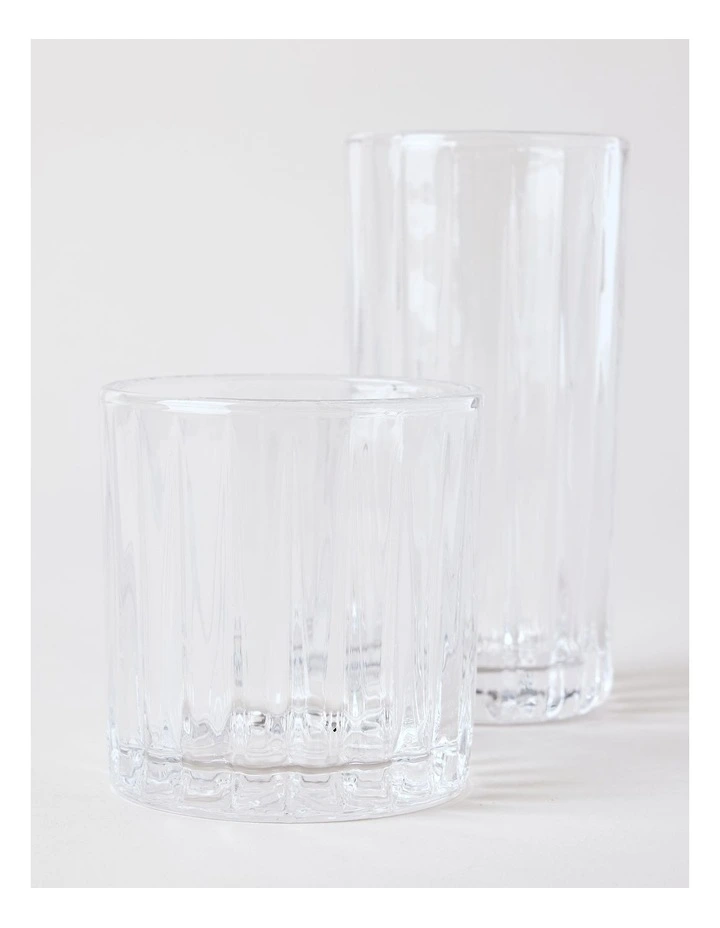 Linear Highball & Tumbler Set of 12 in Clear image 3