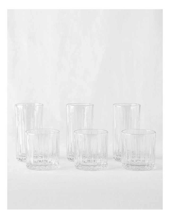 Linear Highball & Tumbler Set of 12 in Clear image 4