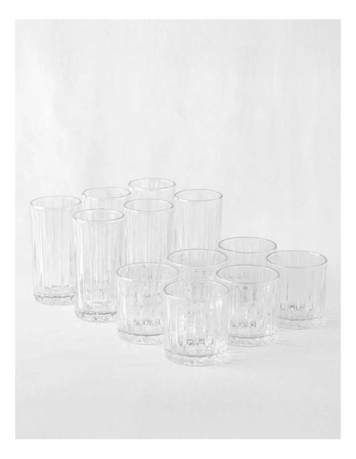 Linear Highball & Tumbler Set of 12 in Clear image 6