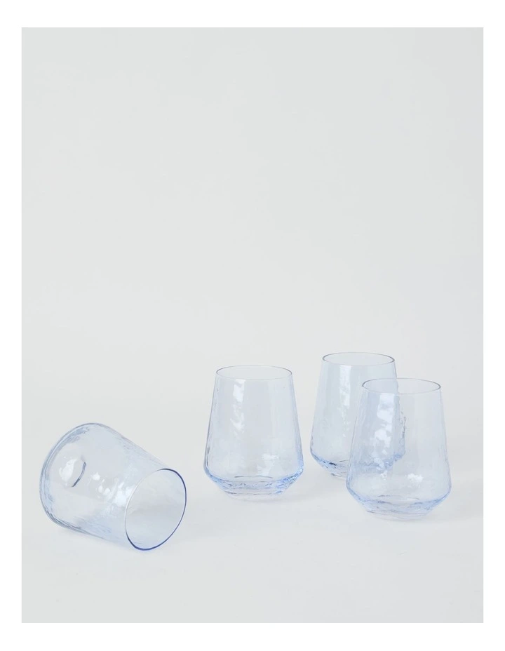 Blue Hammered Tumbler Set of 4 400ml image 3
