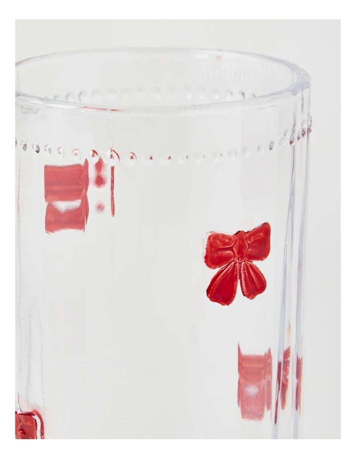 Embossed Bow High Ball Set of 4 460ml in Red image 4
