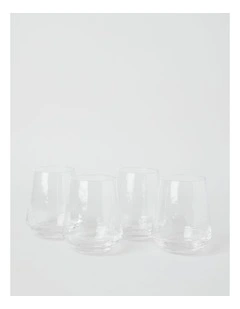 Hammered Tumbler Set of 4 400ml in Clear