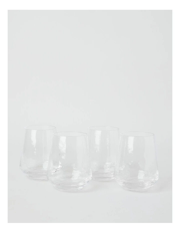 Hammered Tumbler Set of 4 400ml in Clear image 1