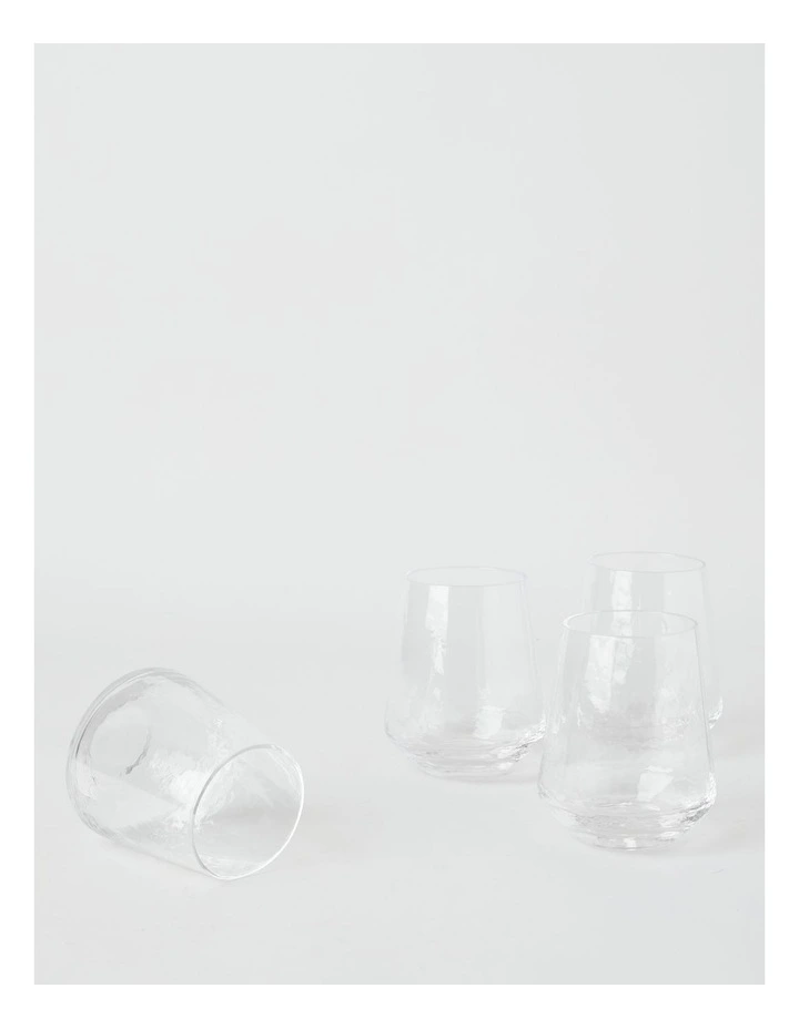 Hammered Tumbler Set of 4 400ml in Clear image 3