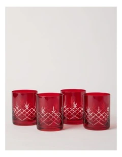Heirloom Christmas Elouise Tumbler Set of 4 350ml in Red