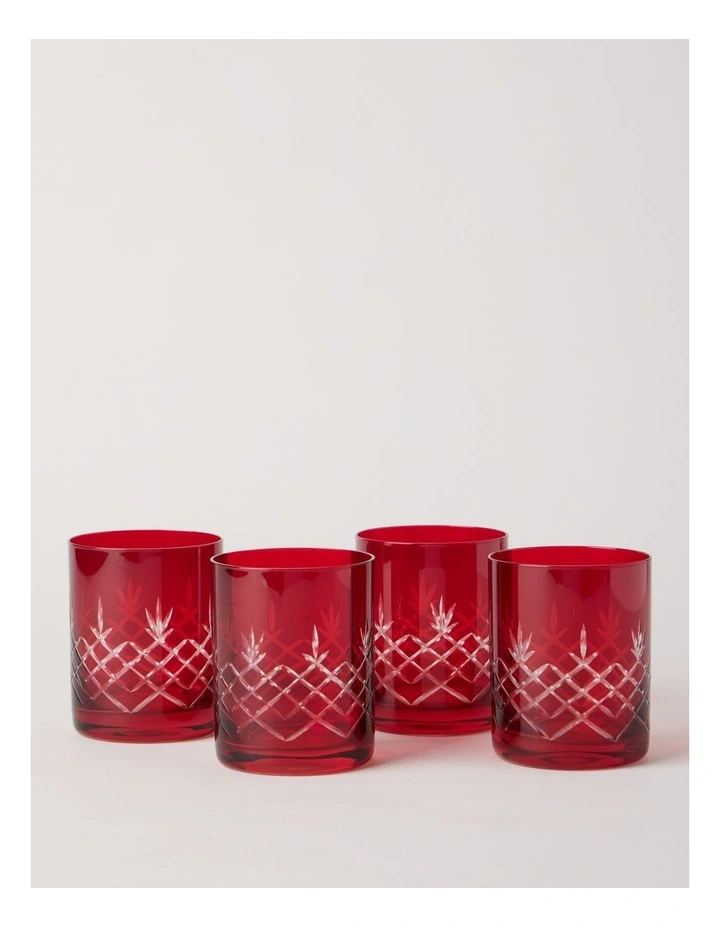 Heirloom Christmas Elouise Tumbler Set of 4 350ml in Red image 1
