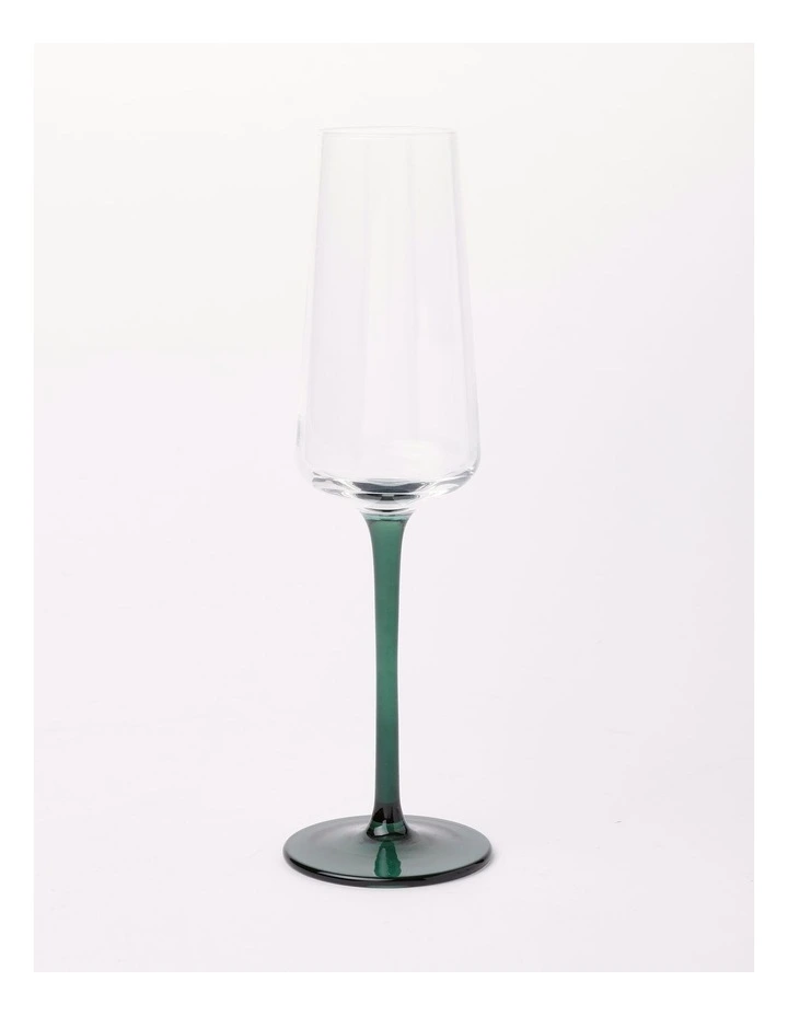 Jordan Champagne Glass Set of 4 in Dark Green image 2