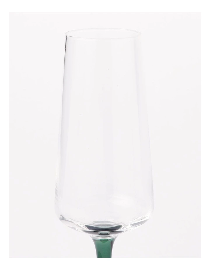 Jordan Champagne Glass Set of 4 in Dark Green image 3