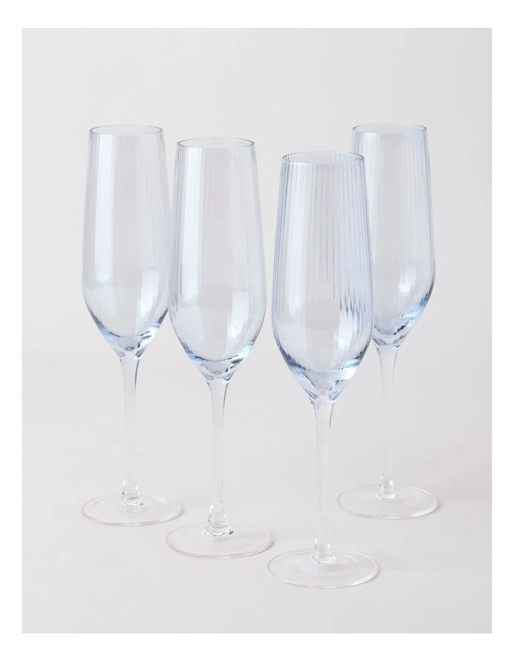Mediterranean Champagne Flute Set of 4 in Painted Colour image 1