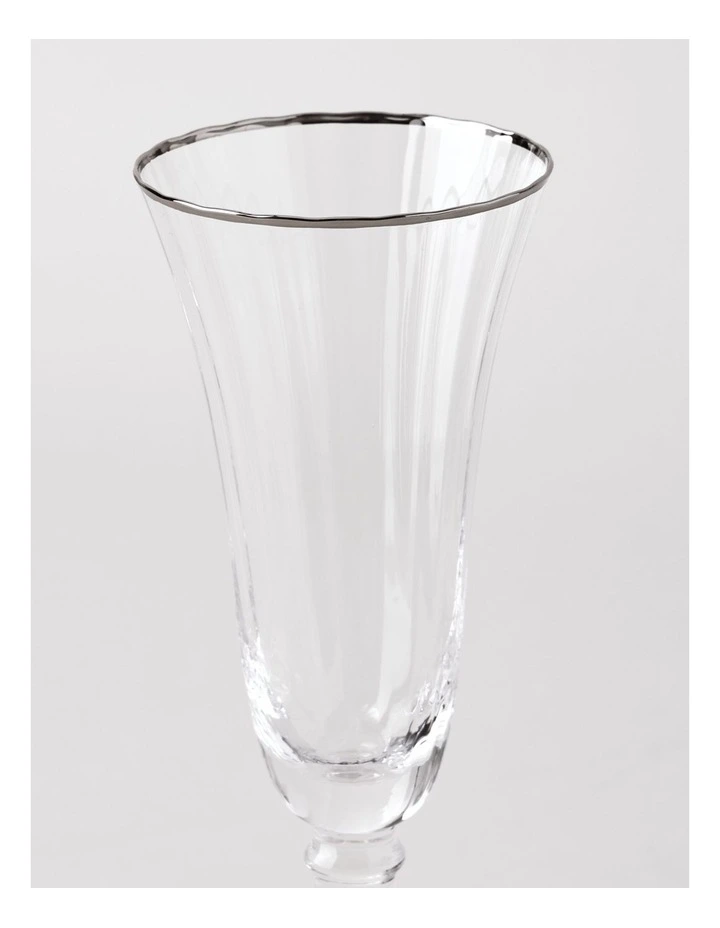 Gabrielle Champagne Glass Set of 4 in Silver image 3